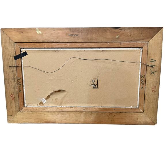 Vintage Tropical Mexico Framed Oil Painting Mid-century Modern Canvas Wall Art - Picture 4 of 9